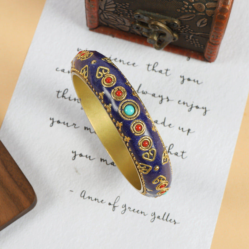 Wholesale Nepalese-style Retro Brass Bracelet